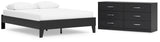 Finch Queen Platform Bed with Dresser in Black from Ashley - Luna Furniture