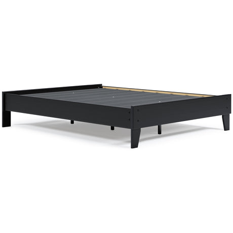 Finch Queen Platform Bed with Mattress in Black from Ashley - Luna Furniture