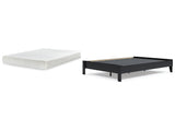 Finch Queen Platform Bed with Mattress in Black from Ashley - Luna Furniture