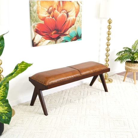 Chad Leather Bench from Ashcroft Furniture - Luna Furniture
