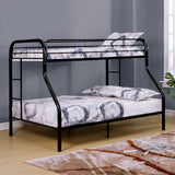 Finnerty Black Twin/Full Bunk Bed from Furniture of America - Luna Furniture