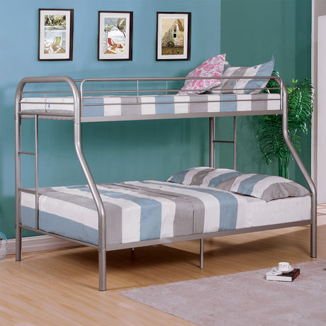 Finnerty Silver Twin/Full Bunk Bed from Furniture of America - Luna Furniture