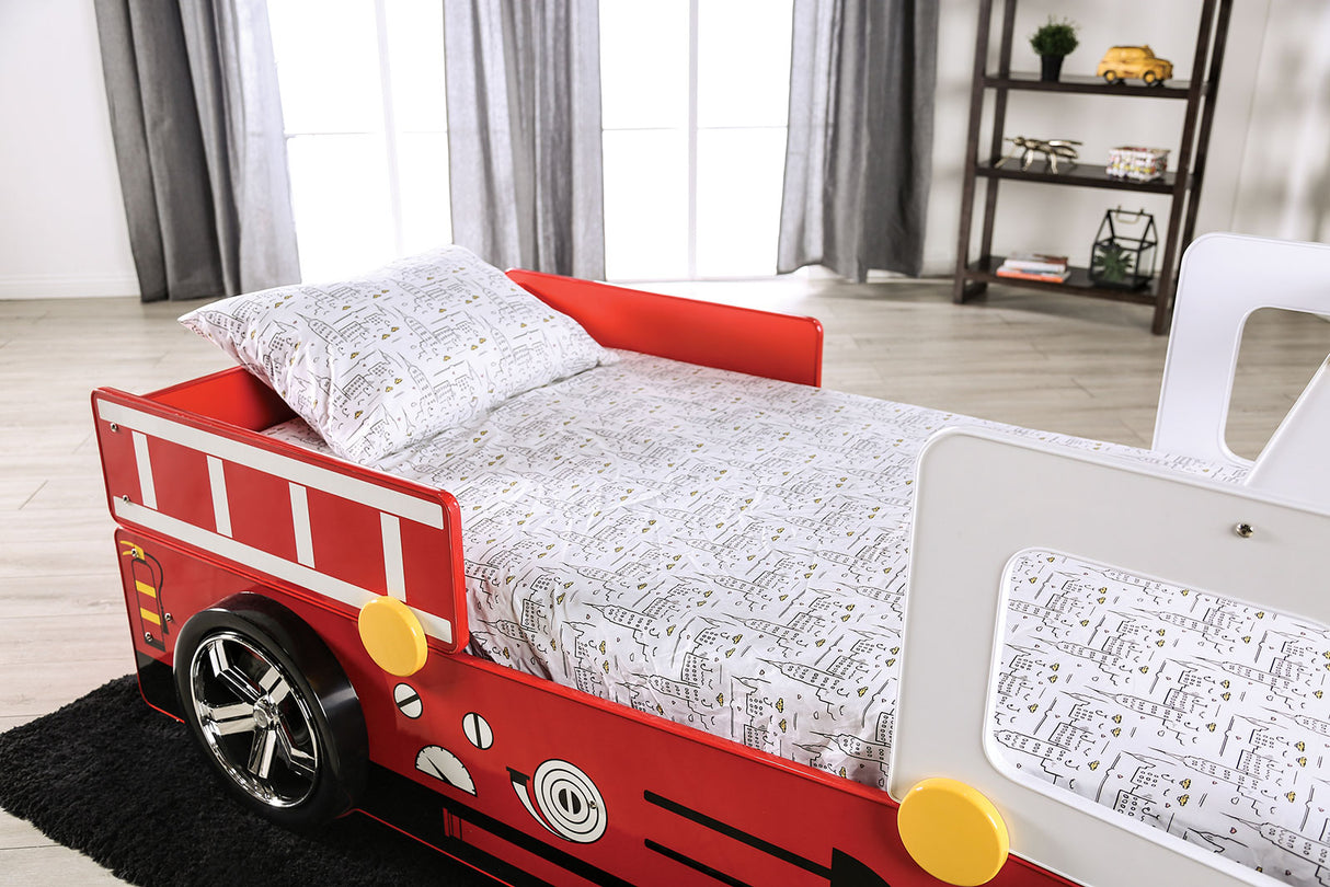 Firestall Red Twin Bed from Furniture of America - Luna Furniture