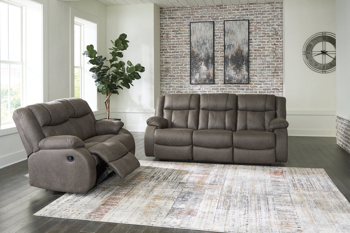 First Base Gunmetal Reclining Living Room Set from Ashley - Luna Furniture