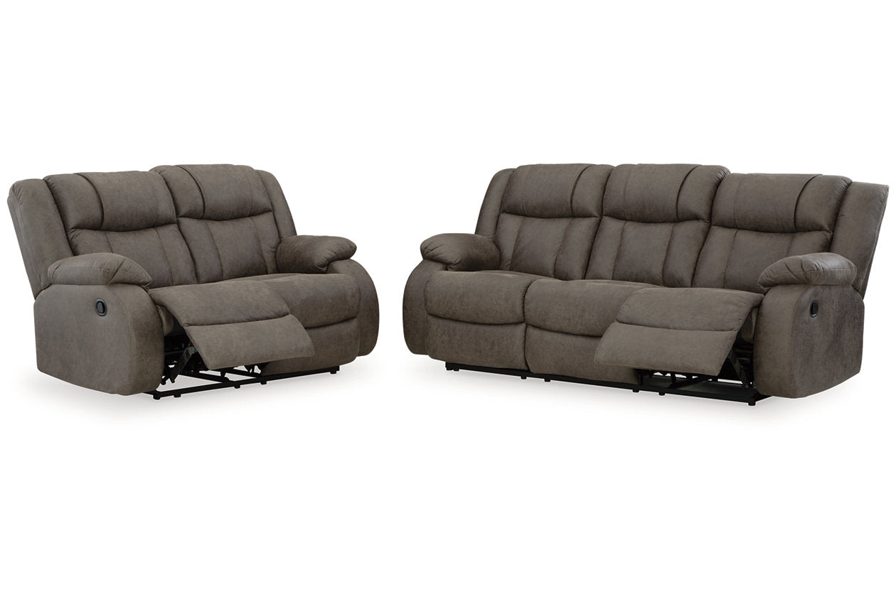 First Base Gunmetal Reclining Living Room Set – Luna Furniture