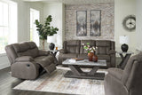 First Base Gunmetal Reclining Sofa, Loveseat and Recliner from Ashley - Luna Furniture