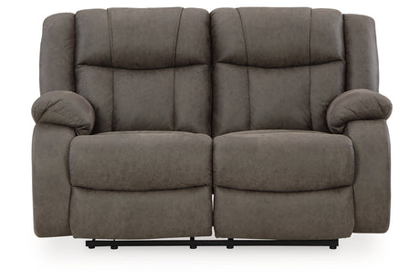 First Base Gunmetal Reclining Sofa, Loveseat and Recliner from Ashley - Luna Furniture