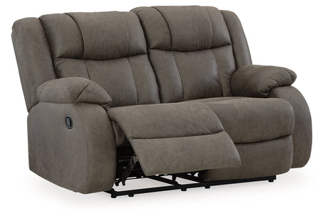 First Base Gunmetal Reclining Sofa, Loveseat and Recliner from Ashley - Luna Furniture