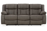 First Base Gunmetal Reclining Sofa, Loveseat and Recliner from Ashley - Luna Furniture