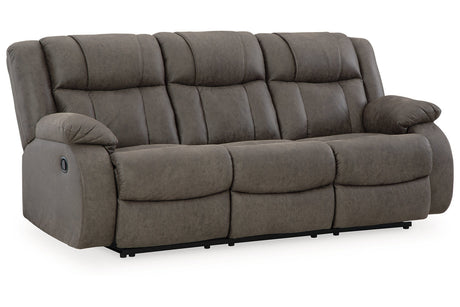 First Base Gunmetal Reclining Sofa, Loveseat and Recliner from Ashley - Luna Furniture