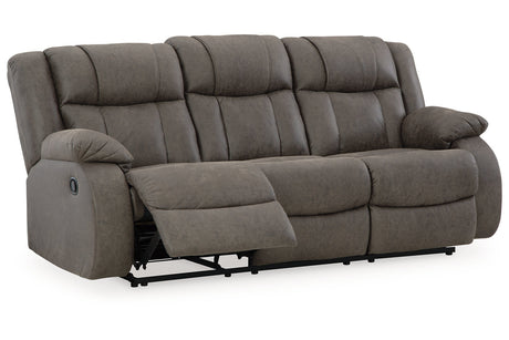 First Base Gunmetal Reclining Sofa, Loveseat and Recliner from Ashley - Luna Furniture