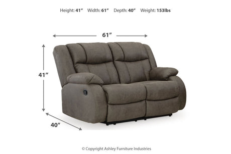 First Base Gunmetal Reclining Sofa, Loveseat and Recliner from Ashley - Luna Furniture