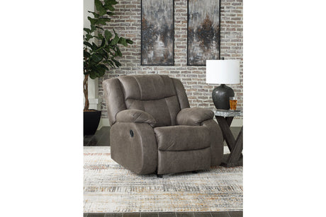First Base Gunmetal Reclining Sofa, Loveseat and Recliner from Ashley - Luna Furniture