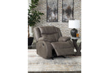 First Base Gunmetal Reclining Sofa, Loveseat and Recliner from Ashley - Luna Furniture