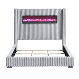 Fitzroy Gray Upholstered King Bed with Fireplace from Homelegance - Luna Furniture