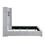 Fitzroy Gray Upholstered King Bed with Fireplace from Homelegance - Luna Furniture