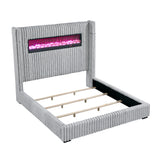 Fitzroy Gray Upholstered King Bed with Fireplace from Homelegance - Luna Furniture