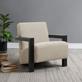 Fitzroy Latte Boucle Upholstered Accent Arm Chair from Coaster - Luna Furniture