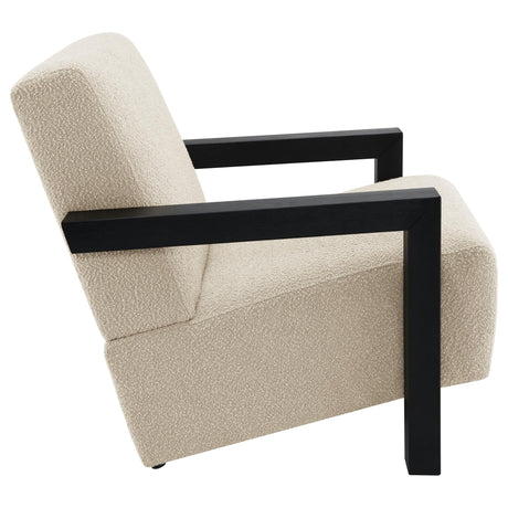 Fitzroy Latte Boucle Upholstered Accent Arm Chair from Coaster - Luna Furniture