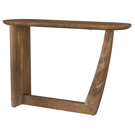 Fletcher Brown Oval Solid Mango Wood Entryway Console Table from Coaster - Luna Furniture