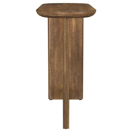 Fletcher Brown Oval Solid Mango Wood Entryway Console Table from Coaster - Luna Furniture