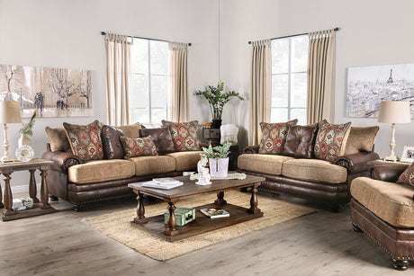 Fletcher Brown/Tan Sofa from Furniture of America - Luna Furniture
