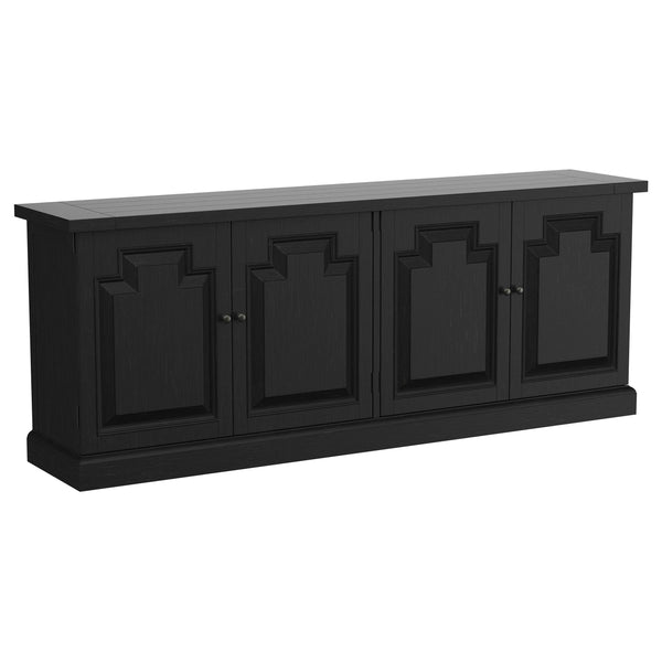 Florence Antique Black 4-Door Dining Sideboard Buffet Cabinet