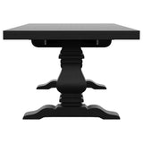 Florence Antique Black Rectangular Planked Wood Top Pedestal Dining Table from Coaster - Luna Furniture