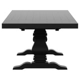 Florence Antique Black Rectangular Planked Wood Top Pedestal Dining Table from Coaster - Luna Furniture