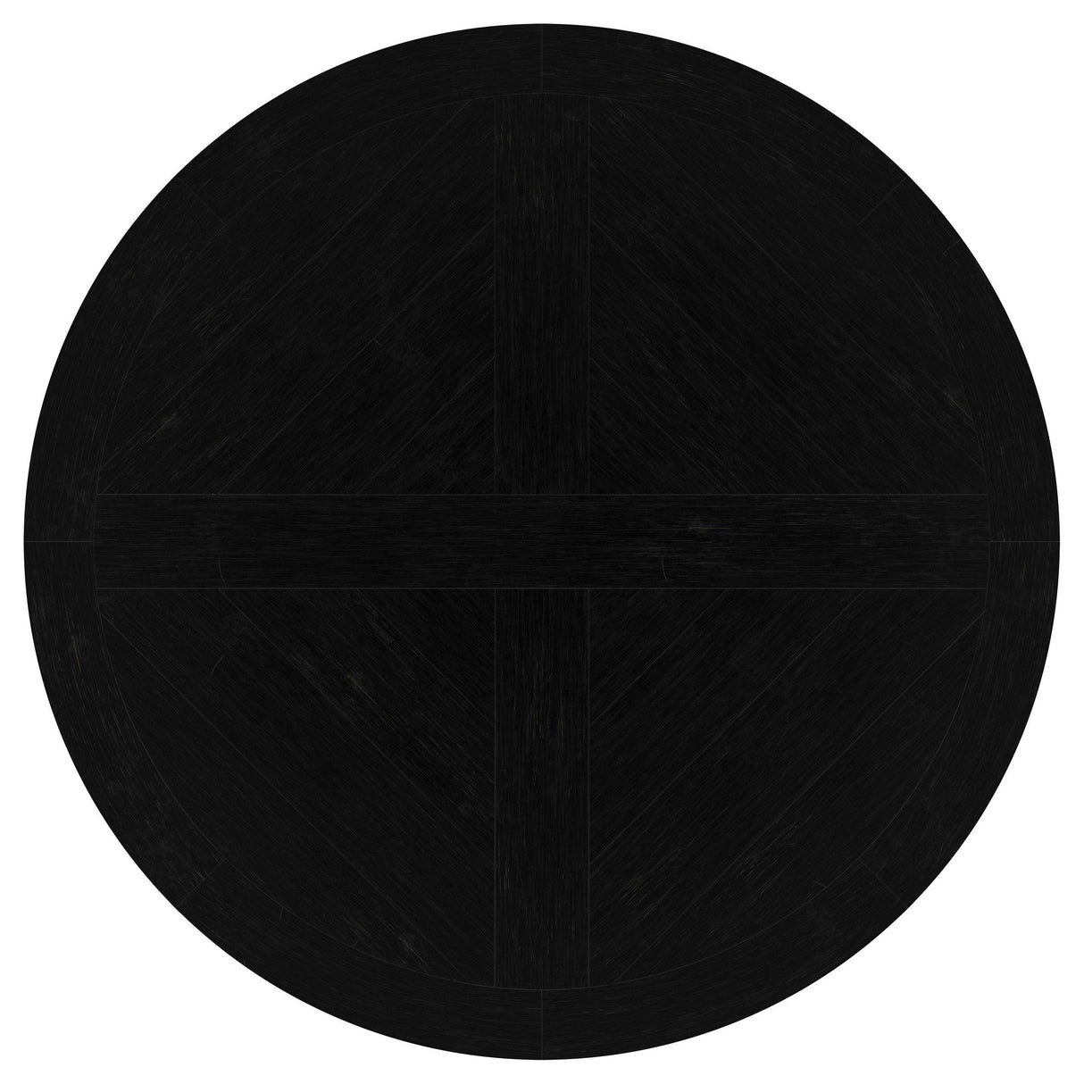 Florence Antique Black Round Pedestal Dining Table with Planked Wood Top from Coaster - Luna Furniture