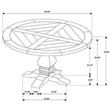 Florence Rustic Smoke and Oatmeal 5-Piece Round Dining Set from Coaster - Luna Furniture