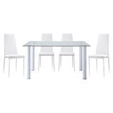 Florian White 5-Piece Dining Set from Homelegance - Luna Furniture