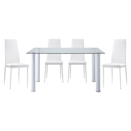 Florian White 5-Piece Dining Set from Homelegance - Luna Furniture