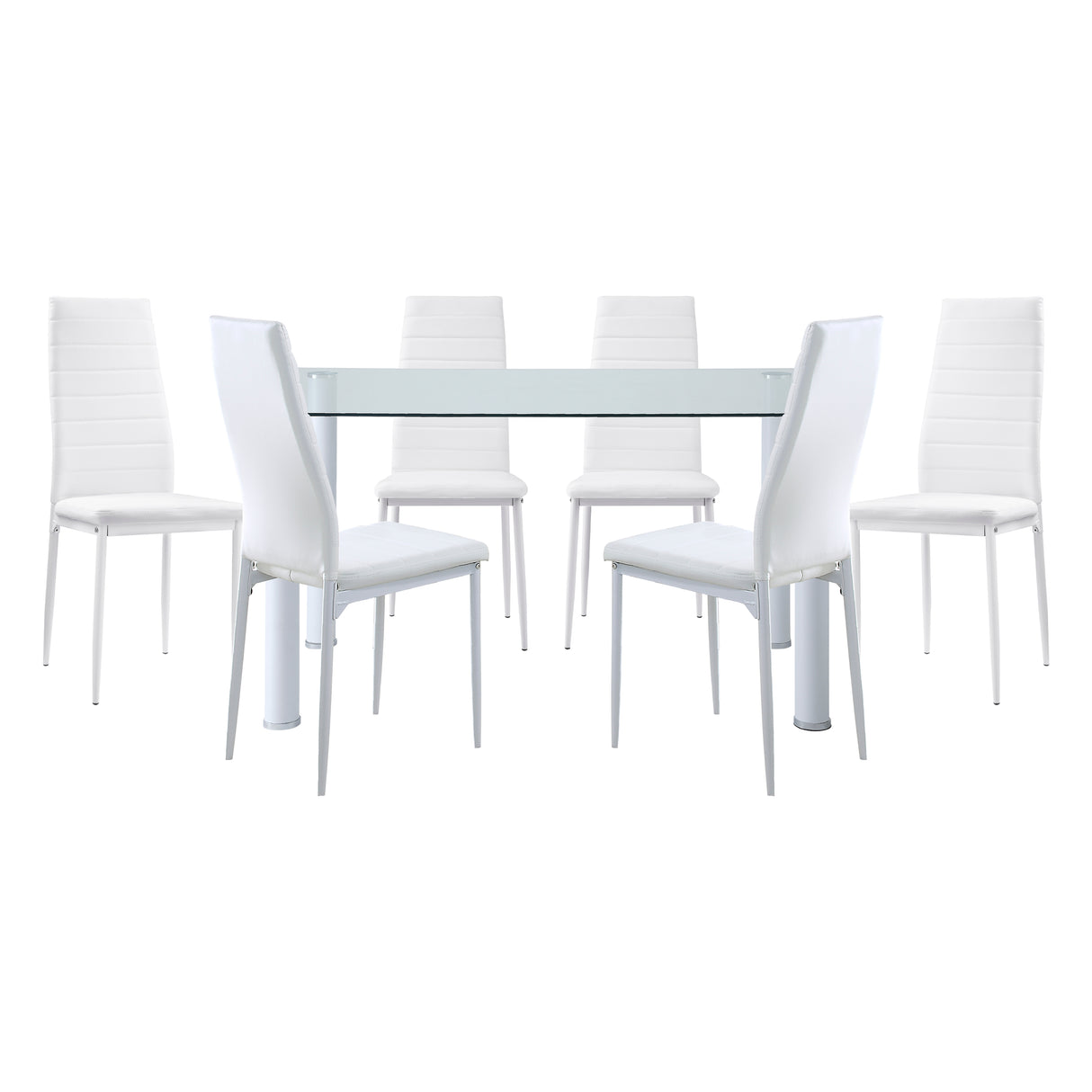 Florian White 7-Piece Dining Set from Homelegance - Luna Furniture
