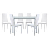 Florian White 7-Piece Dining Set from Homelegance - Luna Furniture