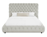 Flory Dove Queen Upholstered Platform Bed from Crown Mark - Luna Furniture