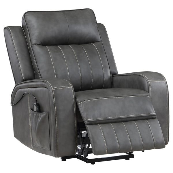 Foley Gray Upholstered Power Lift Recliner Chair