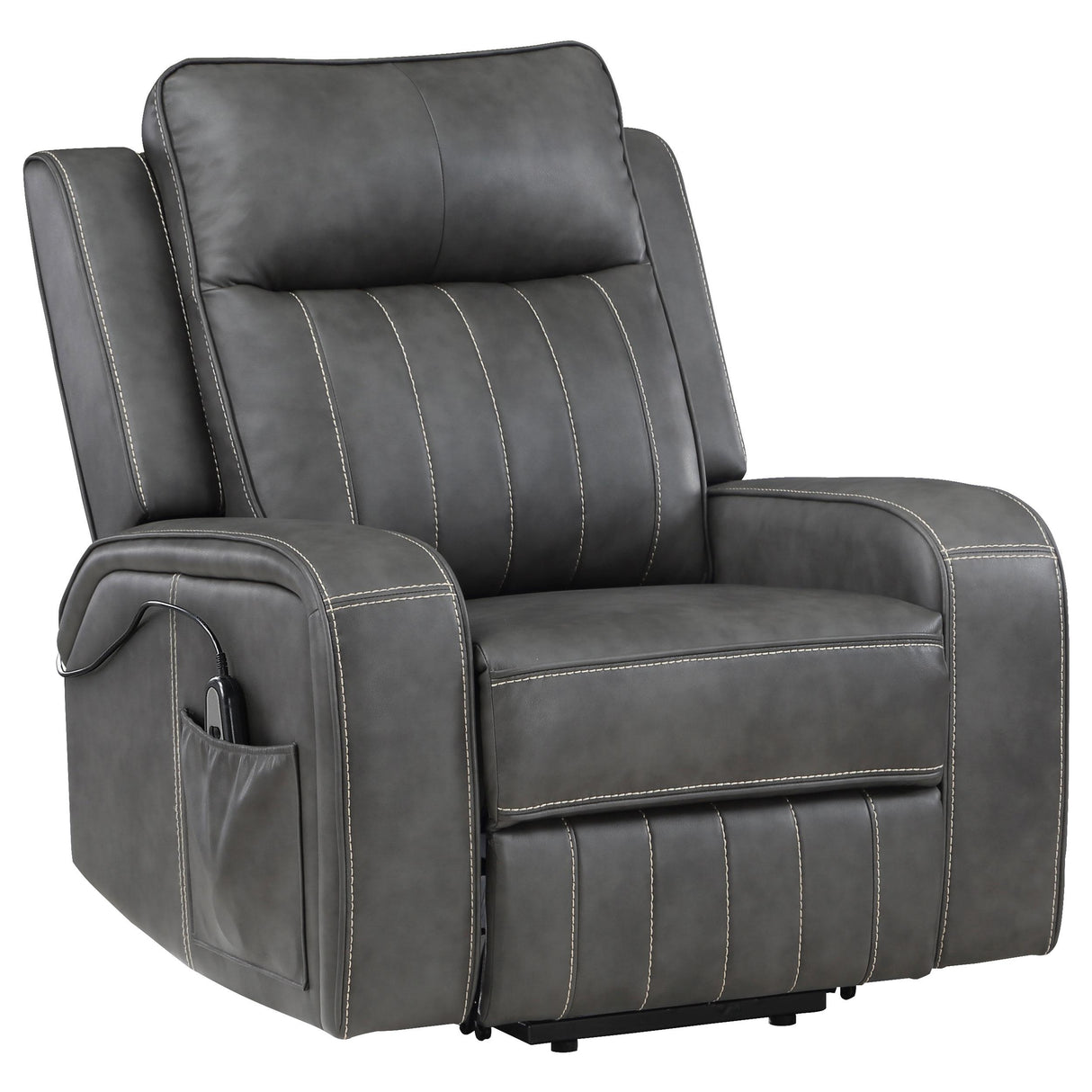 Foley Gray Upholstered Power Lift Recliner Chair from Coaster - Luna Furniture