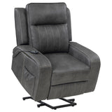 Foley Gray Upholstered Power Lift Recliner Chair from Coaster - Luna Furniture