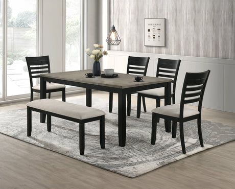 Folio Black/Neutral Dining Set from Crown Mark - Luna Furniture