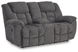 Foreside Charcoal Reclining Loveseat with Console from Ashley Furniture - Luna Furniture