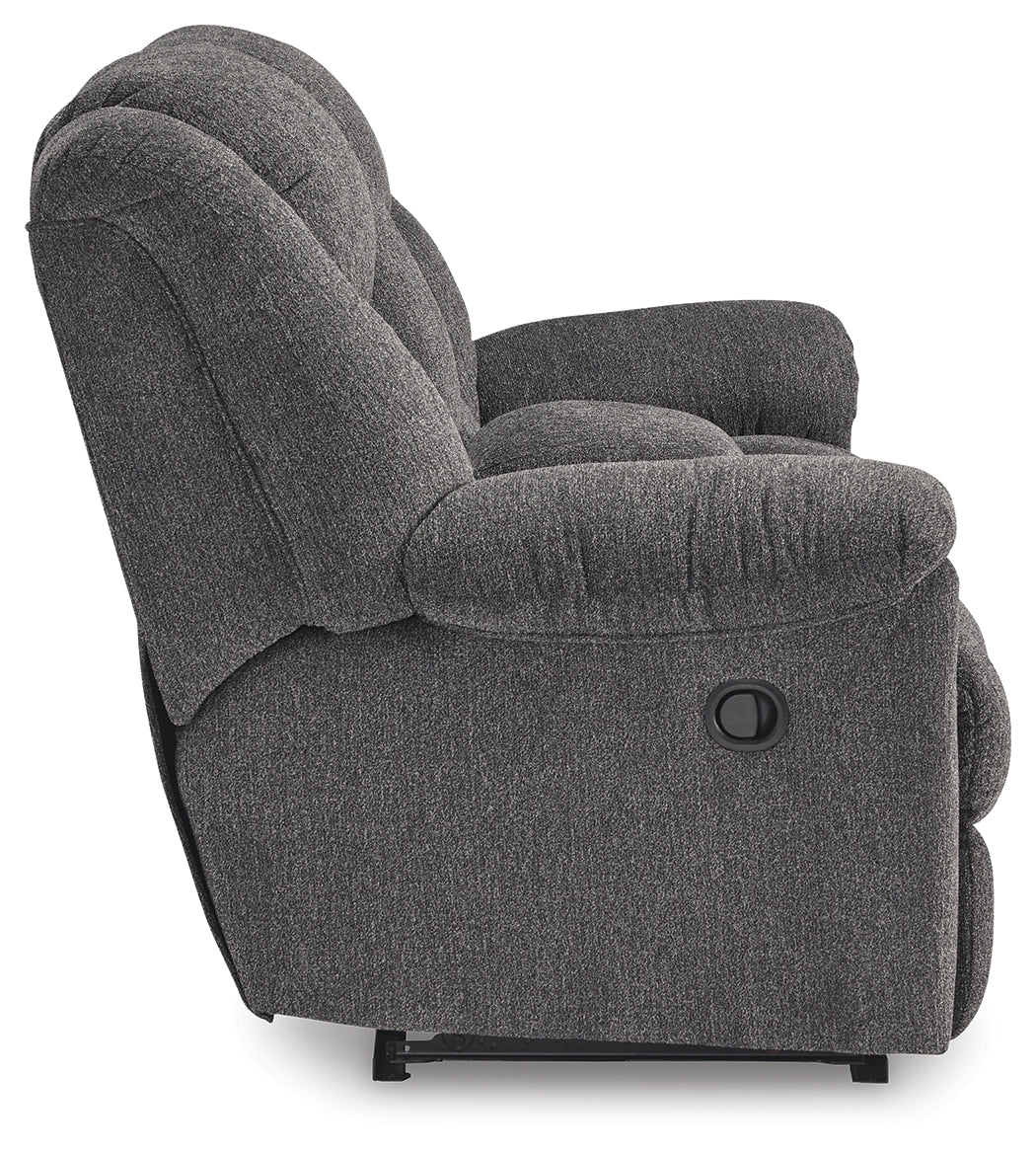 Foreside Charcoal Reclining Loveseat with Console from Ashley Furniture - Luna Furniture