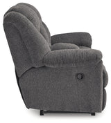 Foreside Charcoal Reclining Loveseat with Console from Ashley Furniture - Luna Furniture