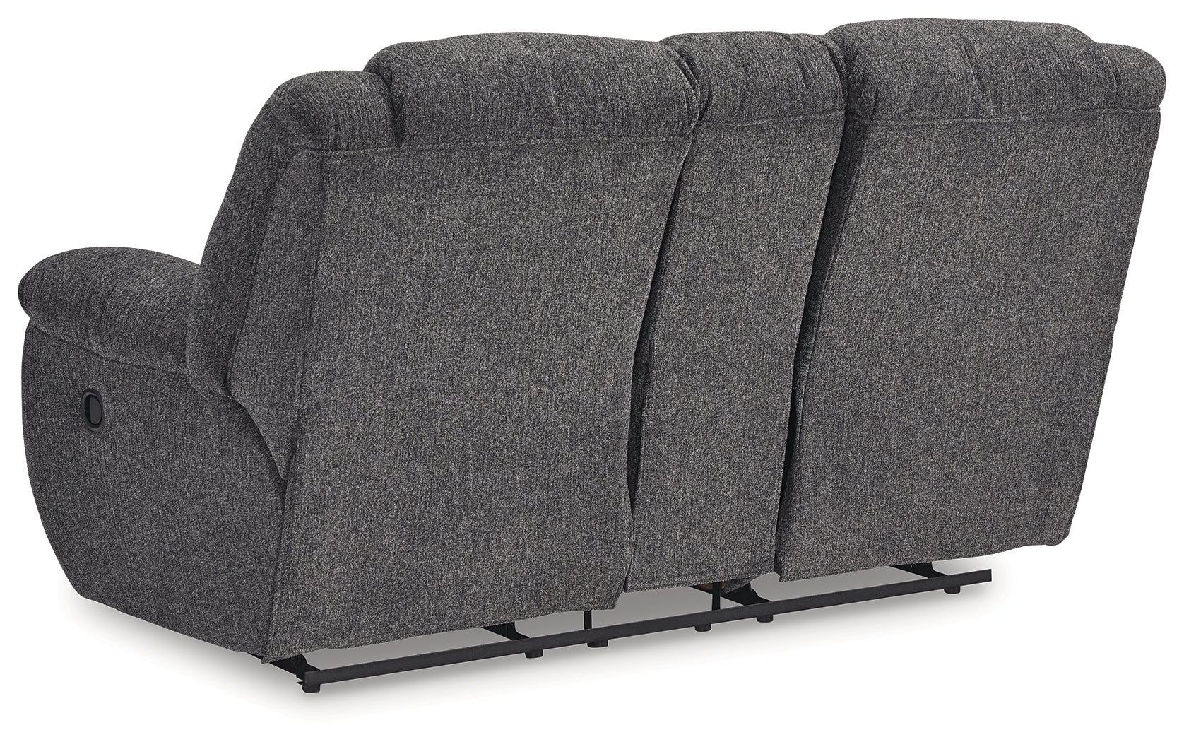 Foreside Charcoal Reclining Loveseat with Console – Luna Furniture