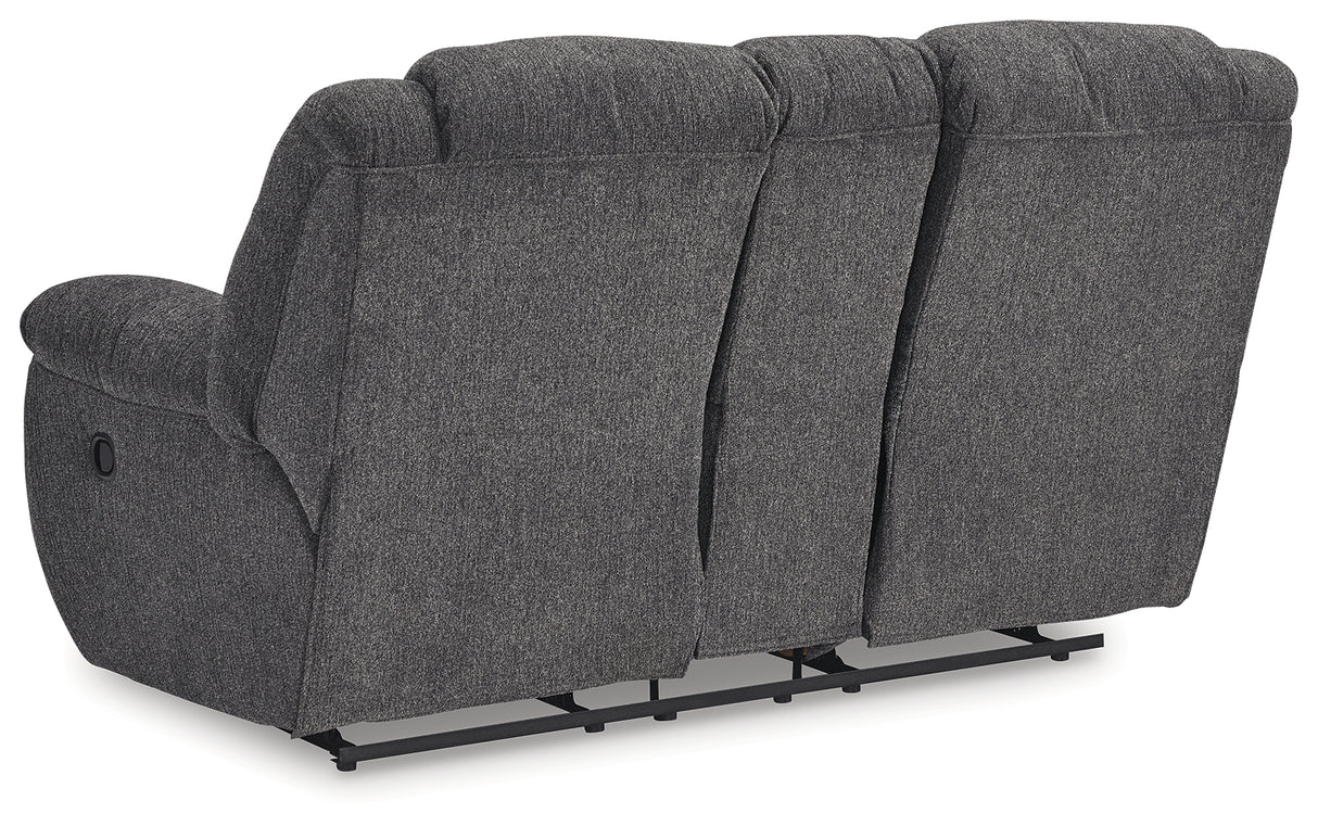 Foreside Charcoal Reclining Loveseat with Console from Ashley Furniture - Luna Furniture