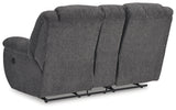 Foreside Charcoal Reclining Loveseat with Console from Ashley Furniture - Luna Furniture