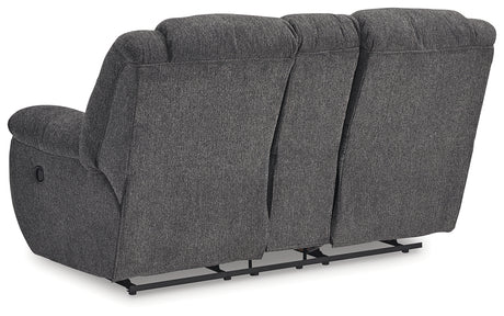 Foreside Charcoal Reclining Loveseat with Console from Ashley - Luna Furniture