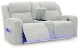 Forest Lake Alloy Power Reclining Loveseat with Console from Ashley - Luna Furniture
