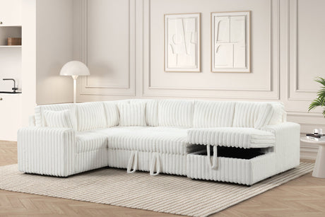 Forever Beige Sectional with Pull-Out Bed from Happy Homes - Luna Furniture