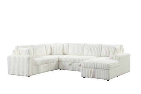 Forever Beige Sectional with Pull-Out Bed from Happy Homes - Luna Furniture